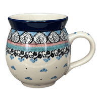 A picture of a Polish Pottery CA 12 oz. Belly Mug (Winter Aspen) | A070-1995X as shown at PolishPotteryOutlet.com/products/12-oz-belly-mug-winter-aspen-a070-1995x