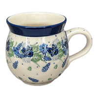 A picture of a Polish Pottery CA 12 oz. Belly Mug (Hyacinth in the Wind) | A070-2037X as shown at PolishPotteryOutlet.com/products/12-oz-belly-mug-hyacinth-in-the-wind-a070-2037x