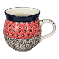 A picture of a Polish Pottery CA 12 oz. Belly Mug (Coral Fans) | A070-2199X as shown at PolishPotteryOutlet.com/products/c-a-12-oz-belly-mug-coral-fans-a070-2199x