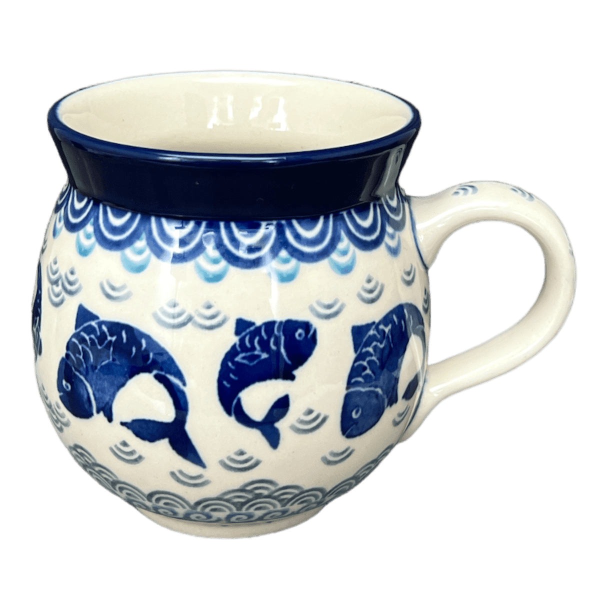 Mug, Belly Mug, 12 oz Medium in "Koi Pond" by Ceramika Artystyczna | A070-2372X