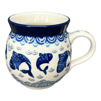 A picture of a Polish Pottery CA 12 oz. Belly Mug (Koi Pond) | A070-2372X as shown at PolishPotteryOutlet.com/products/12-oz-belly-mug-koi-pond-a070-2372x