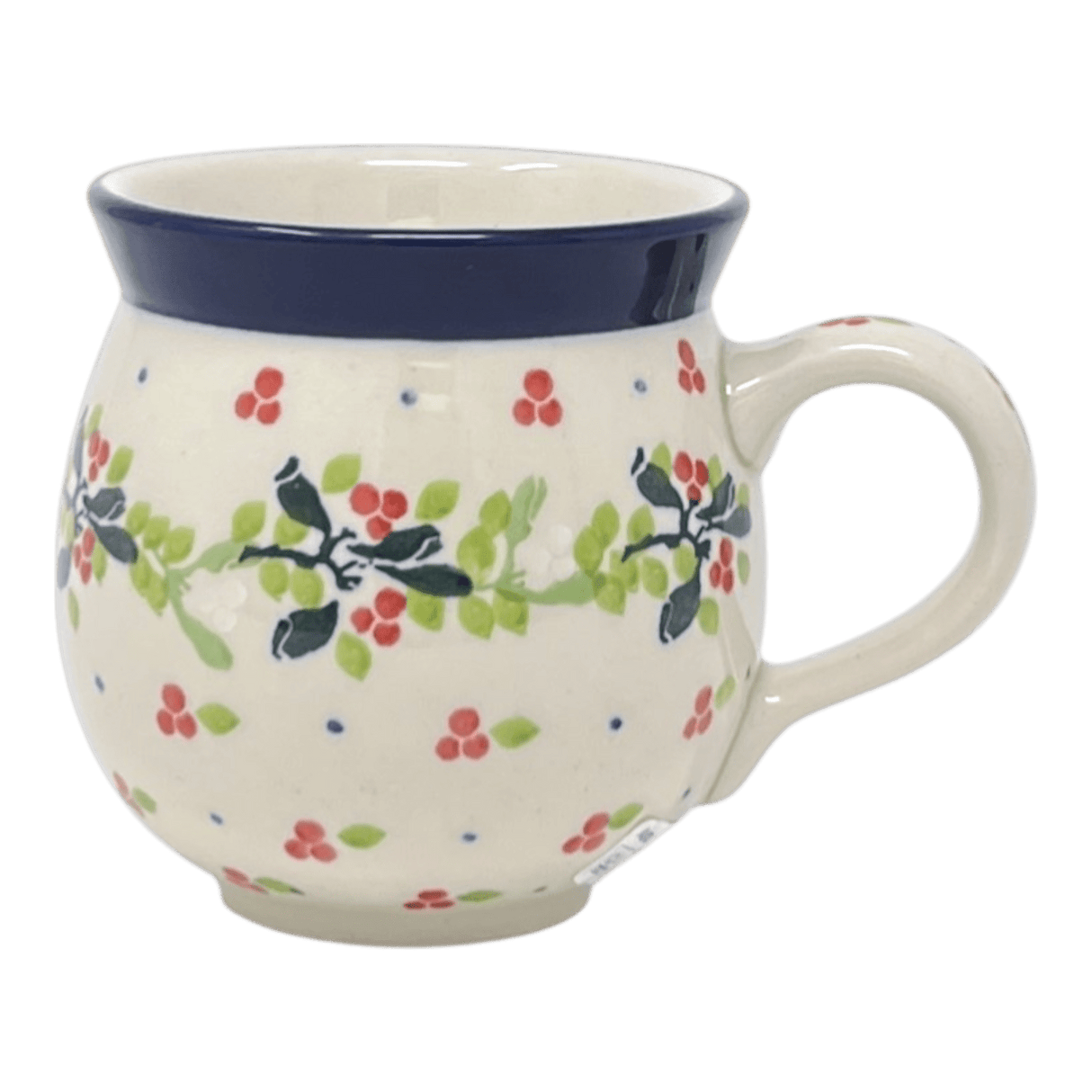 Mug, Belly Mug, 12 oz Medium in "Mistletoe Wreath" by Ceramika Artystyczna | A070-2390X