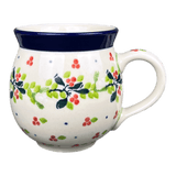 Mug, Belly Mug, 12 oz Medium in "Mistletoe Wreath" by Ceramika Artystyczna | A070-2390X