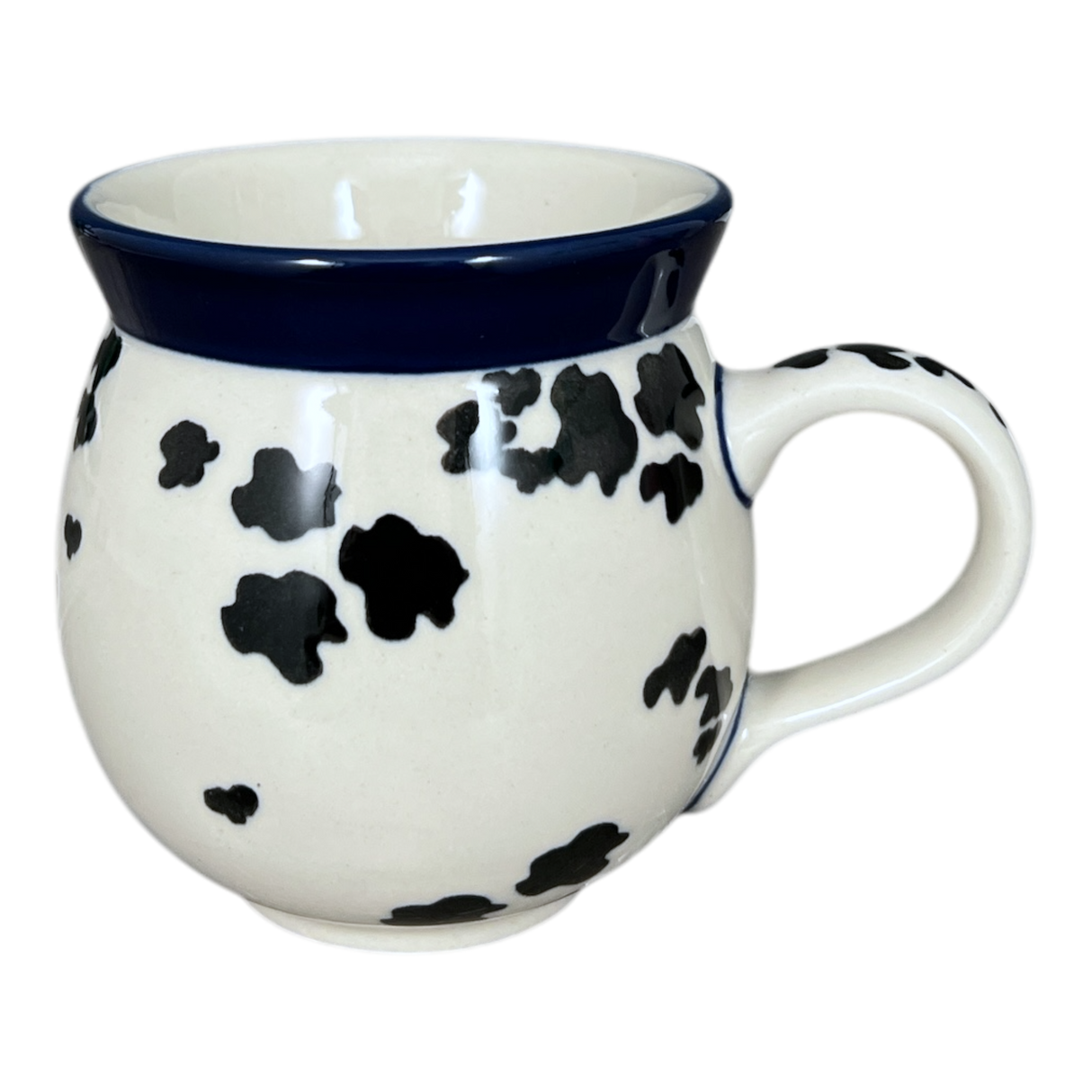 Mug, Belly, 12 oz Medium in "Cowabunga - Blue Rim" by Ceramika Artystyczna | A070-2417X