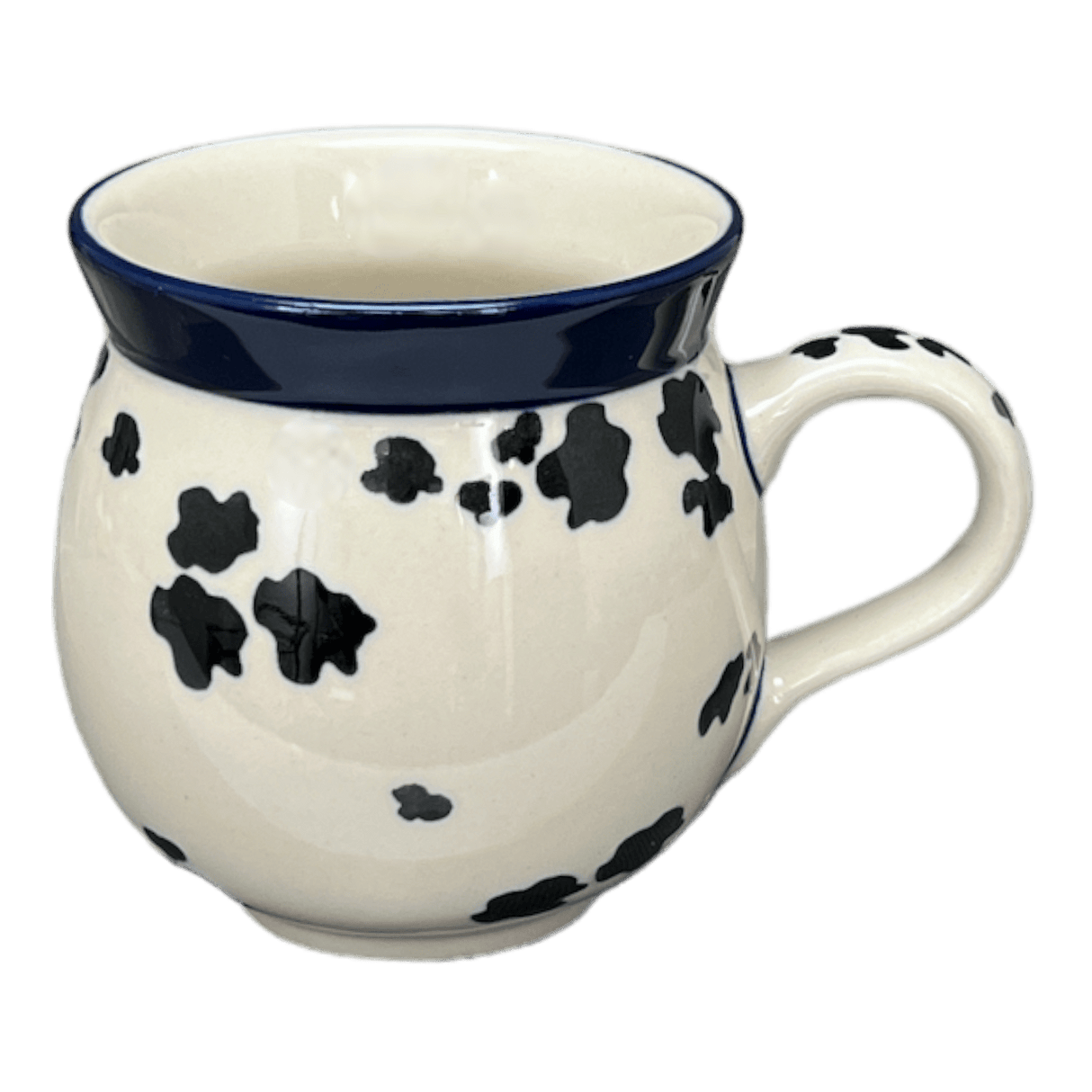 Mug, Belly, 12 oz Medium in "Cowabunga - Blue Rim" by Ceramika Artystyczna | A070-2417X