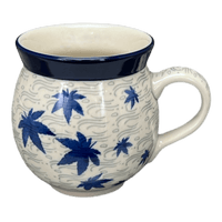A picture of a Polish Pottery CA 12 oz. Belly Mug (Blue Sweetgum) | A070-2545X as shown at PolishPotteryOutlet.com/products/c-a-12-oz-belly-mug-blue-sweetgum-a070-2545x