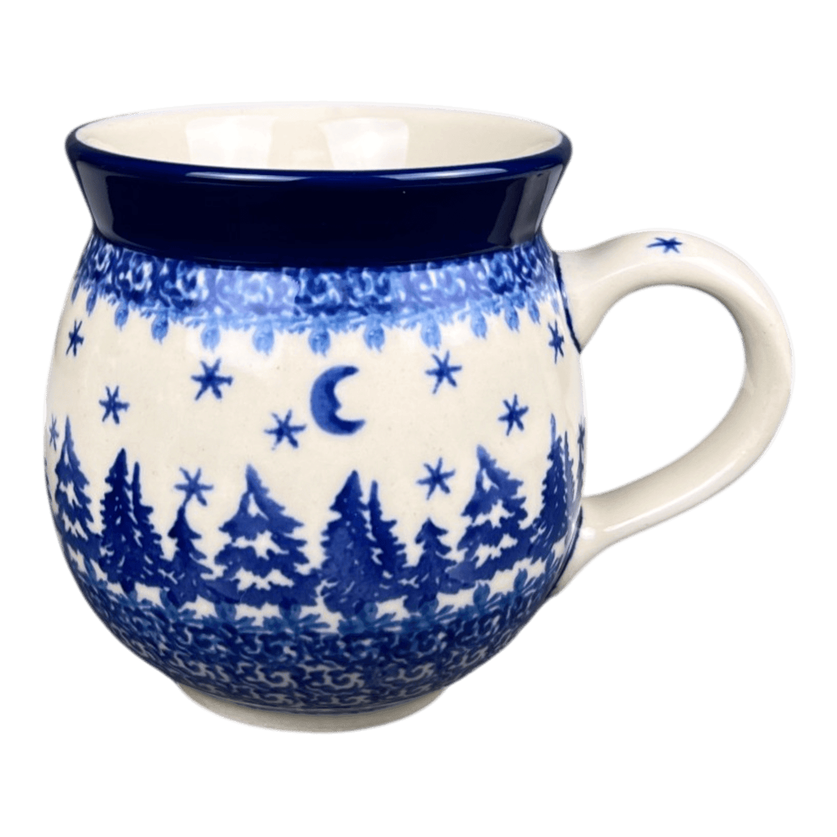 Mug, Belly Mug, 12 oz Medium in "Winter Skies" by Ceramika Artystyczna | A070-2826X