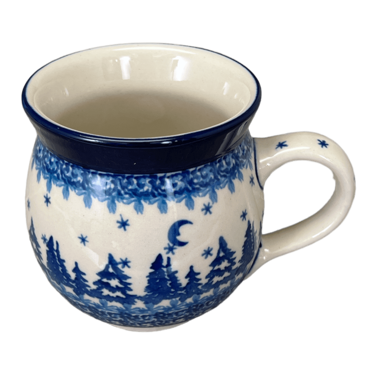 Mug, Belly Mug, 12 oz Medium in "Winter Skies" by Ceramika Artystyczna | A070-2826X