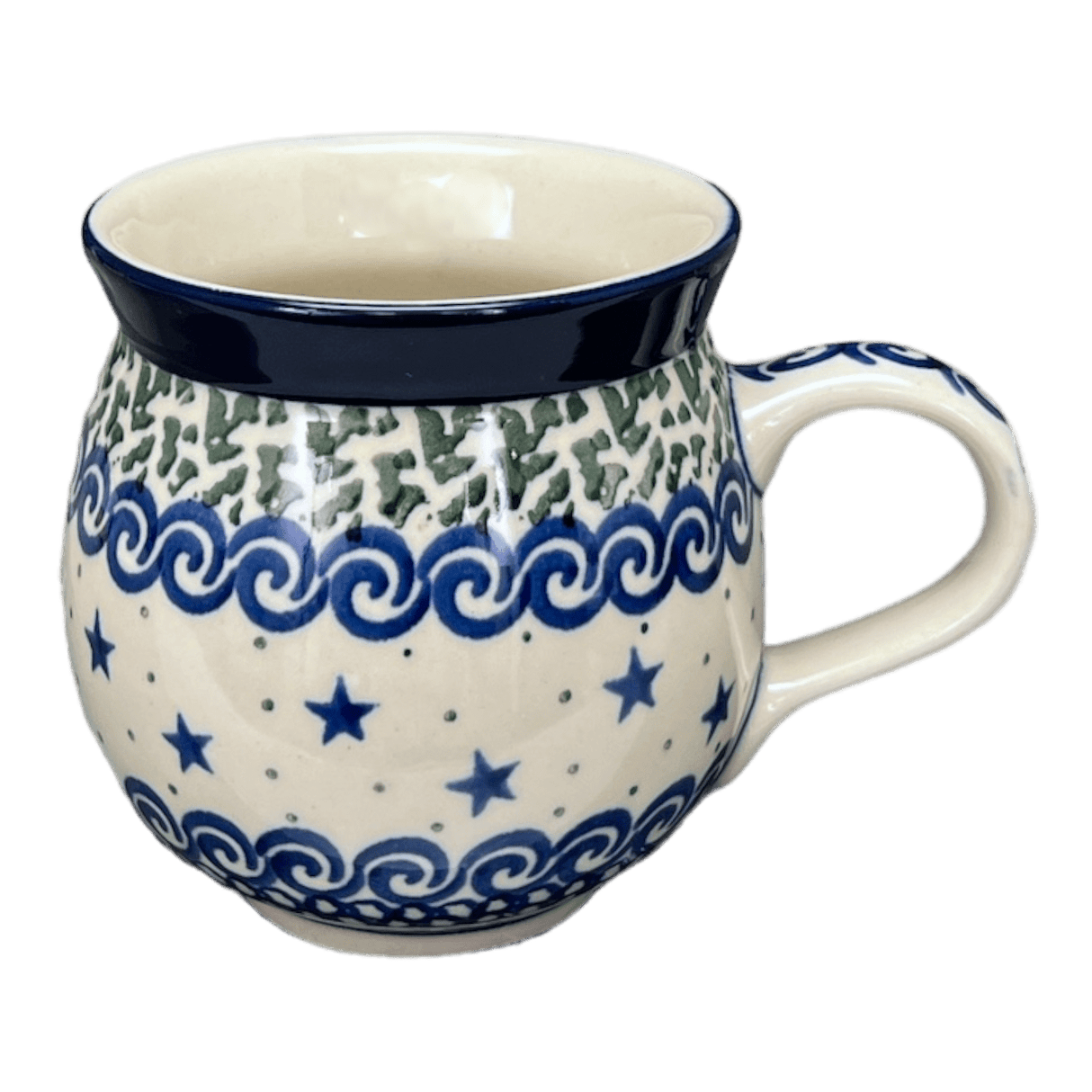 Mug, Belly Mug, 12 oz Medium in "Starry Sea" by Ceramika Artystyczna | A070-454C