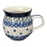 A picture of a Polish Pottery CA 12 oz. Belly Mug (Starry Sea) | A070-454C as shown at PolishPotteryOutlet.com/products/c-a-12-oz-belly-mug-starry-sea-a070-454c