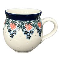 A picture of a Polish Pottery CA 12 oz. Belly Mug (Strawberry Patch) | A070-721X as shown at PolishPotteryOutlet.com/products/12-oz-belly-mug-strawberry-patch-a070-721x