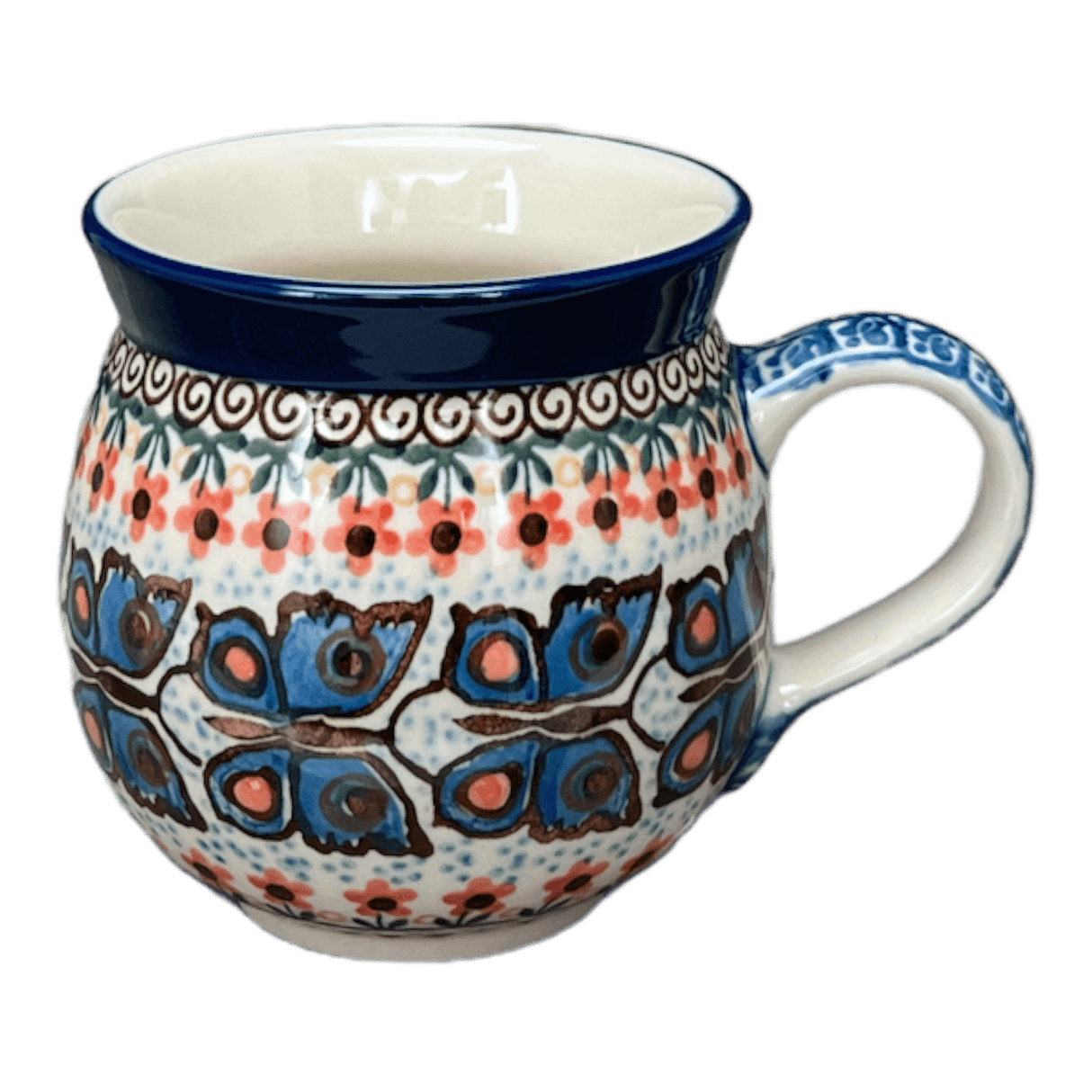 Mug, Belly Mug, 12 oz Medium in "Butterfly Parade" by Ceramika Artystyczna | A070-U1493