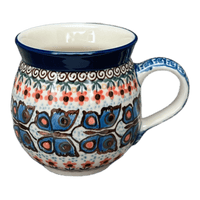 A picture of a Polish Pottery CA 12 oz. Belly Mug (Butterfly Parade) | A070-U1493 as shown at PolishPotteryOutlet.com/products/12-oz-belly-mug-butterfly-parade-a070-u1493