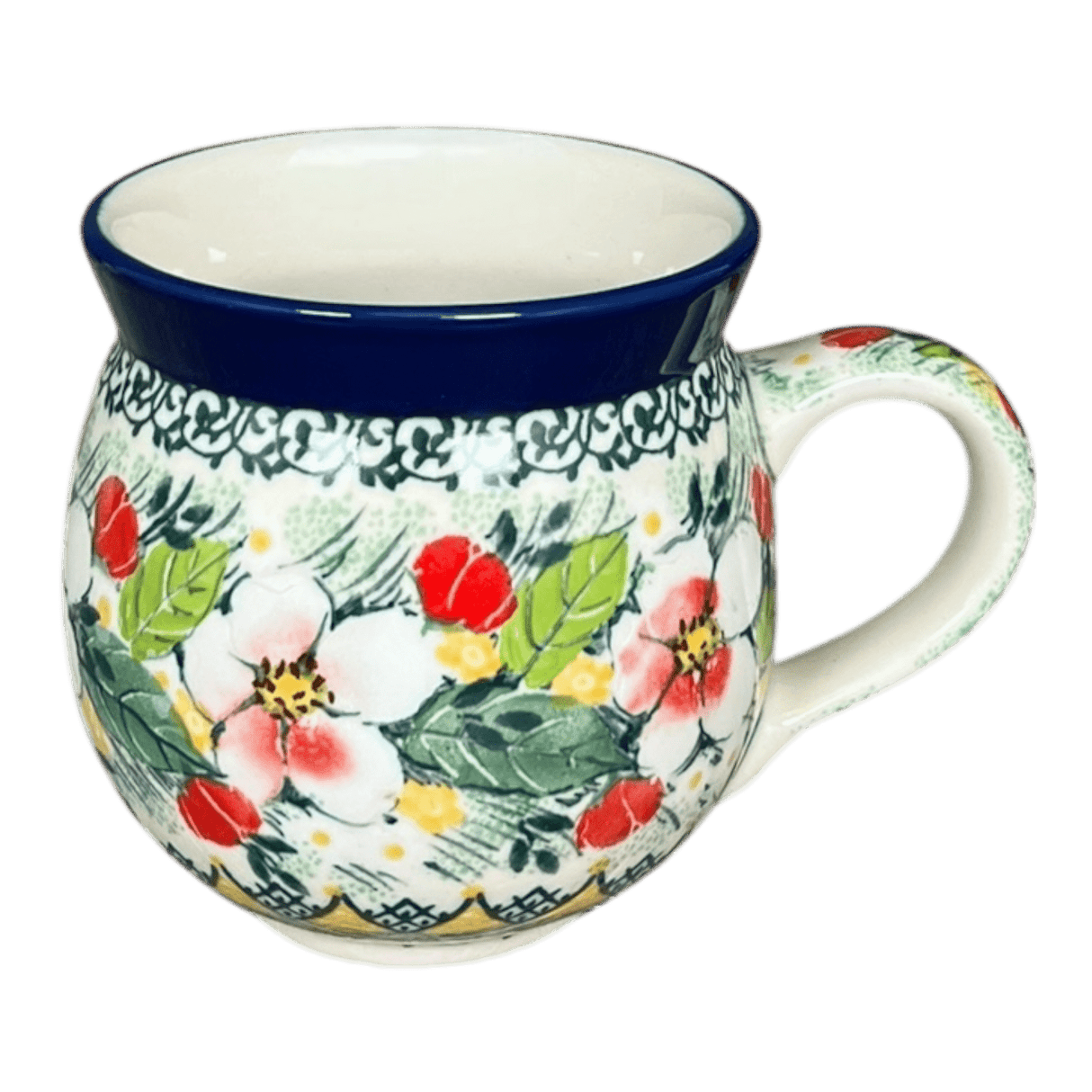 Mug, Belly Mug, 12 oz Medium in "Camellias" by Ceramika Artystyczna | A070-U4812