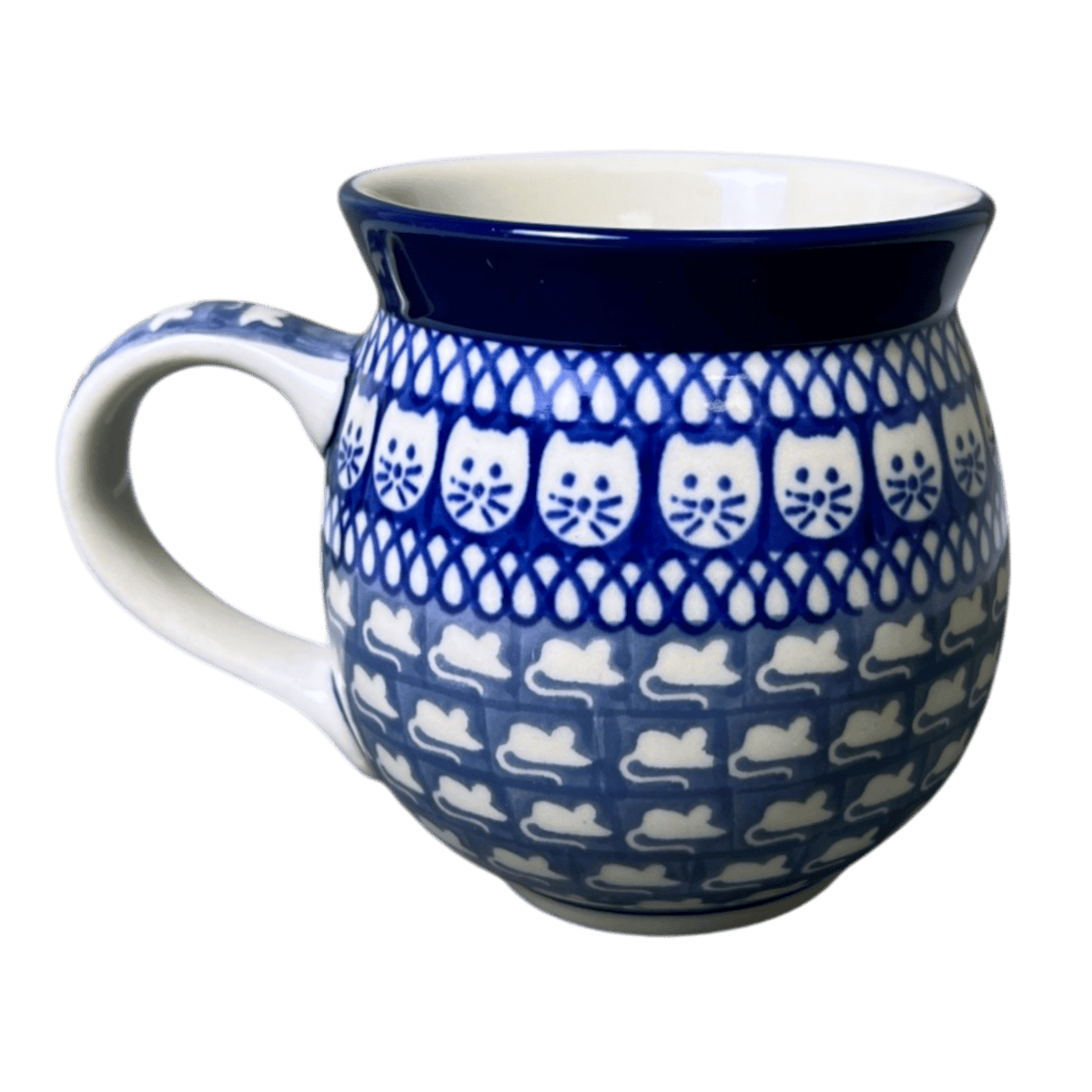 Mug, Belly Mug, 12 oz Medium in "Cat & Mouse" by Ceramika Artystyczna | A070-U9967