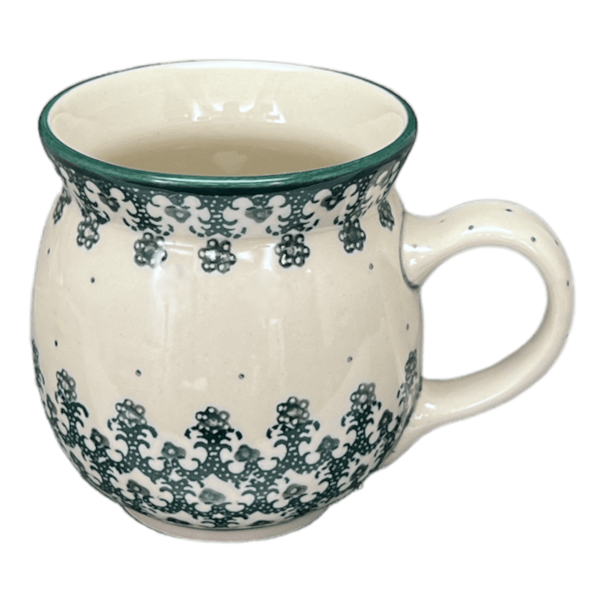 Mug, Belly Mug, 16 oz in "Green Lace" by Ceramika Artystyczna | A073-1149Q