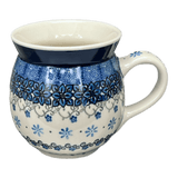 Mug, Belly Mug, 16 oz in "Blue Floral Ring" by Ceramika Artystyczna | A073-1831X