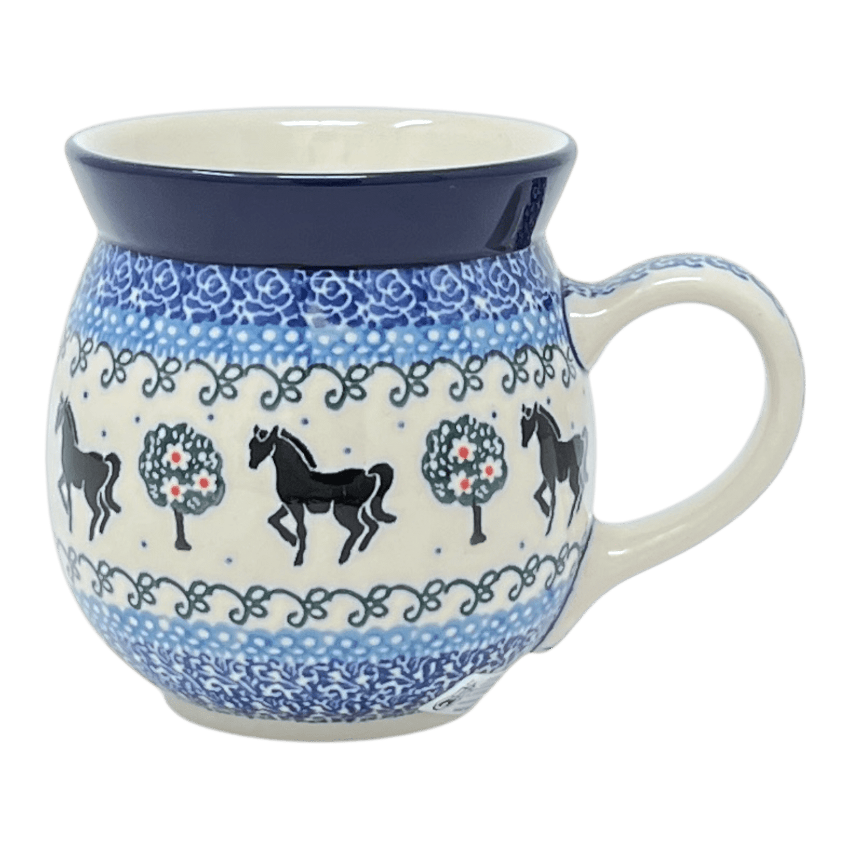 Mug, Belly Mug, 16 oz Large in "Black Stallion" by Ceramika Artystyczna | A073-2257X