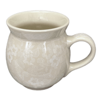 A picture of a Polish Pottery CA 16 oz. Belly Mug (Lacy Garden) | A073-2325X as shown at PolishPotteryOutlet.com/products/large-belly-mug-lacy-garden-a073-2325x