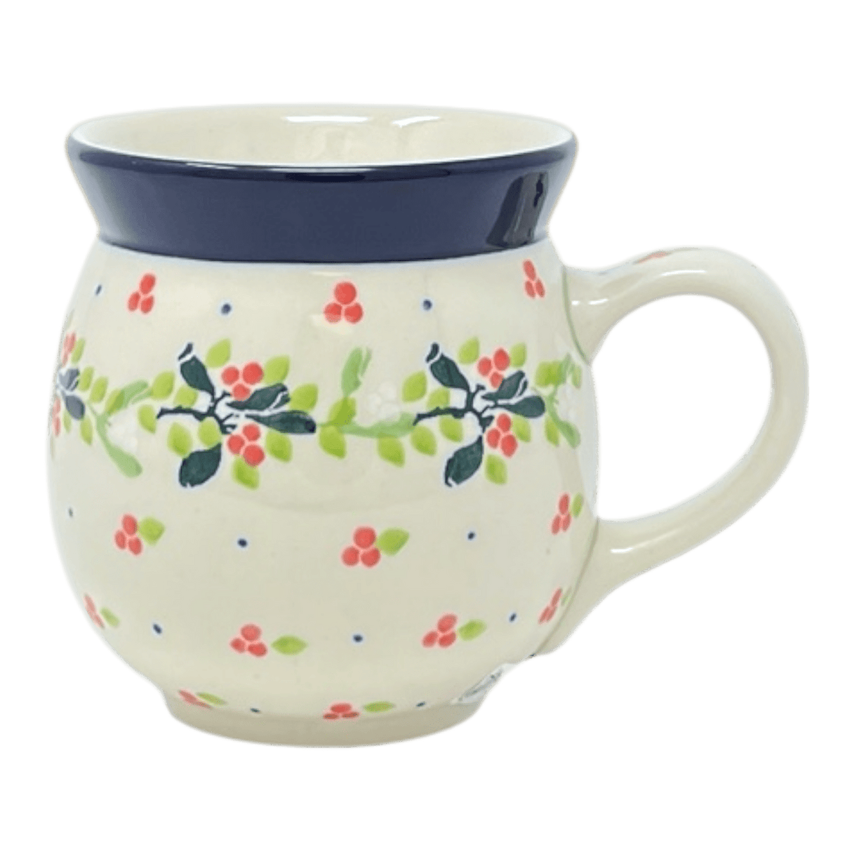 Mug, Belly Mug, 16 oz Large in "Mistletoe Wreath" by Ceramika Artystyczna | A073-2390X