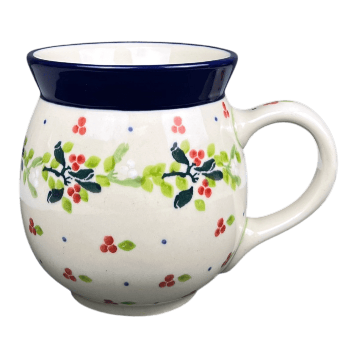 Mug, Belly Mug, 16 oz Large in "Mistletoe Wreath" by Ceramika Artystyczna | A073-2390X
