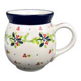 Mug, Belly Mug, 16 oz Large in "Mistletoe Wreath" by Ceramika Artystyczna | A073-2390X