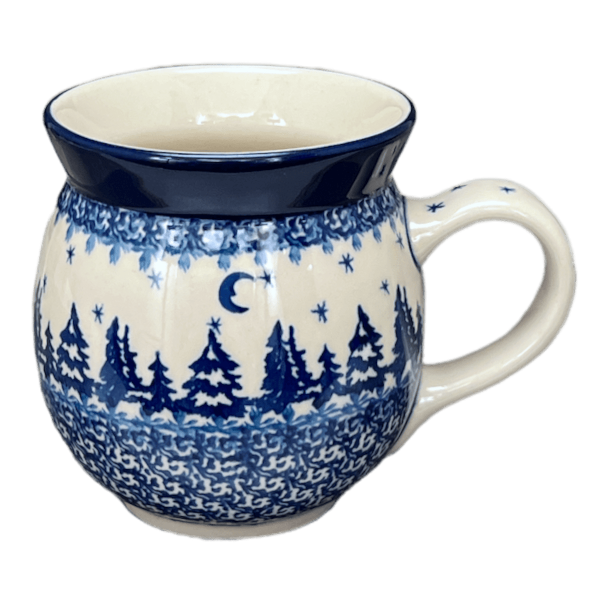 Mug, Belly Mug, 16 oz Large in "Winter Skies" by Ceramika Artystyczna | A073-2826X