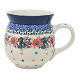 Mug, Belly Mug, 16 oz Large in "Starry Pinecone Wreath" by Ceramika Artystyczna | A073-3325X