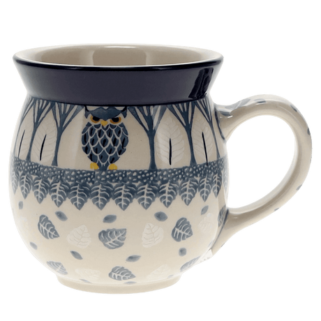 Ceramic mug with owl design on a white background