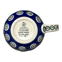 A picture of a Polish Pottery CA 16 oz. Belly Mug (Peacock Pine) | A073-366X as shown at PolishPotteryOutlet.com/products/large-belly-mug-peacock-pine-a073-366x