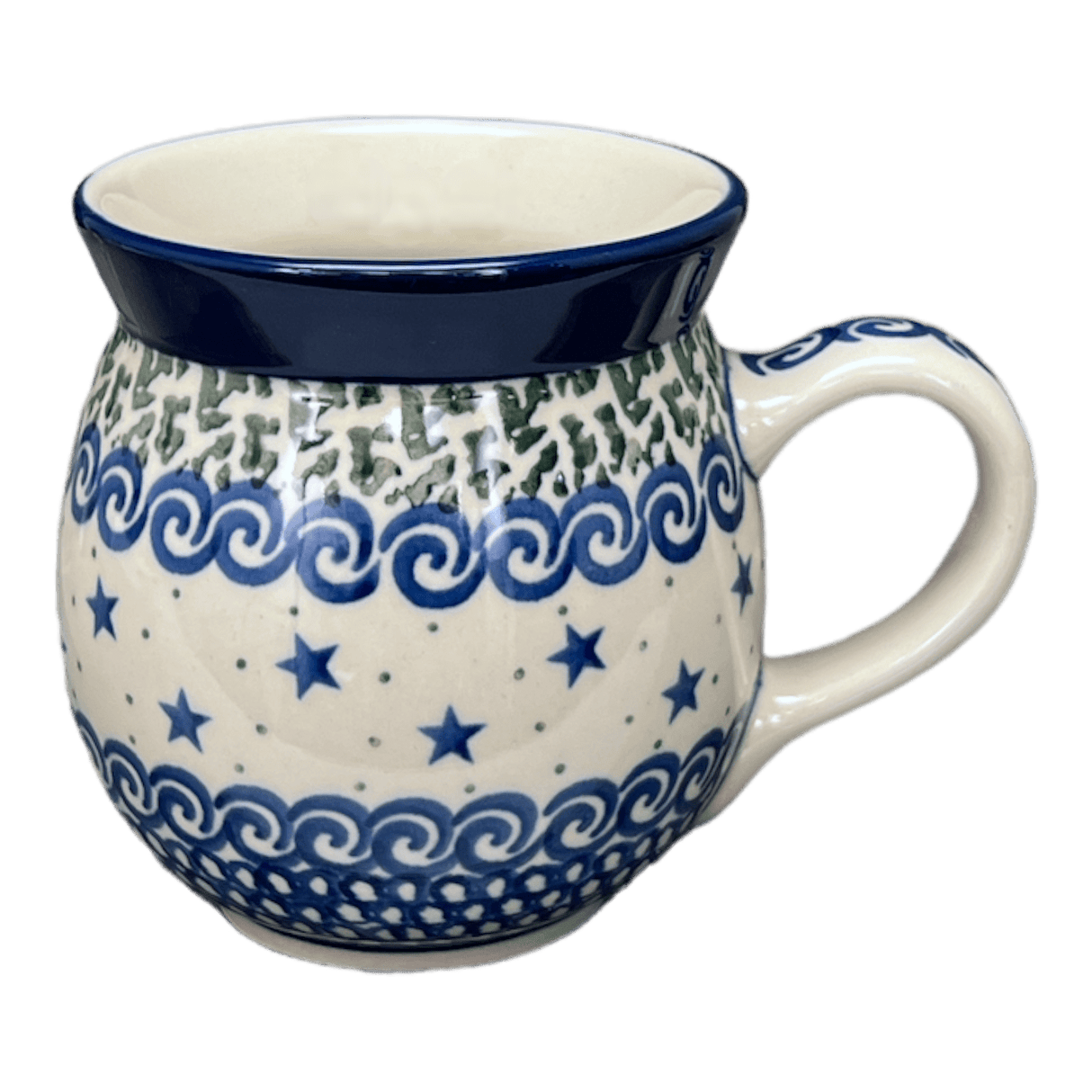 Mug, Belly Mug, 16 oz Large in "Starry Sea" by Ceramika Artystyczna | A073-454C