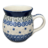 Mug, Belly Mug, 16 oz Large in "Starry Sea" by Ceramika Artystyczna | A073-454C