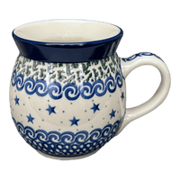 A picture of a Polish Pottery CA 16 oz. Belly Mug (Starry Sea) | A073-454C as shown at PolishPotteryOutlet.com/products/large-belly-mug-starry-sea-a073-454c