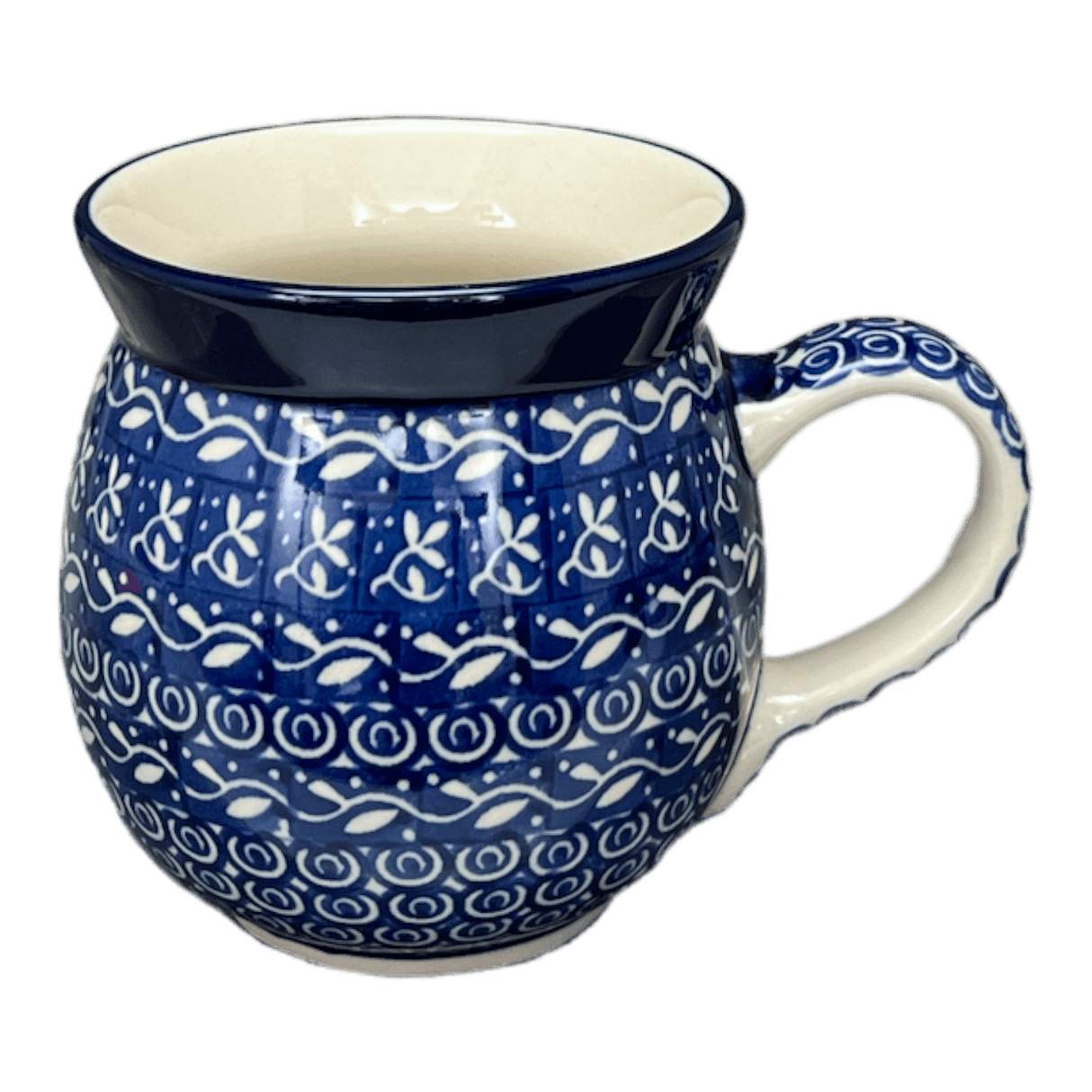 Mug, Belly Mug, 16 oz in "Wavy Blues" by Ceramika Artystyczna | A073-905X