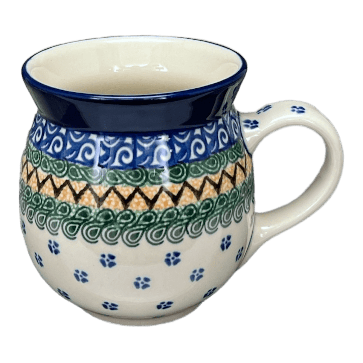 Mug, Belly Mug, 16 oz Large in "Aztec Paws" by Ceramika Artystyczna | A073-945X