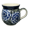 Polish Pottery C.A. 16 oz. Belly Mug (Blue Dahlia) | A073-U1473 at PolishPotteryOutlet.com