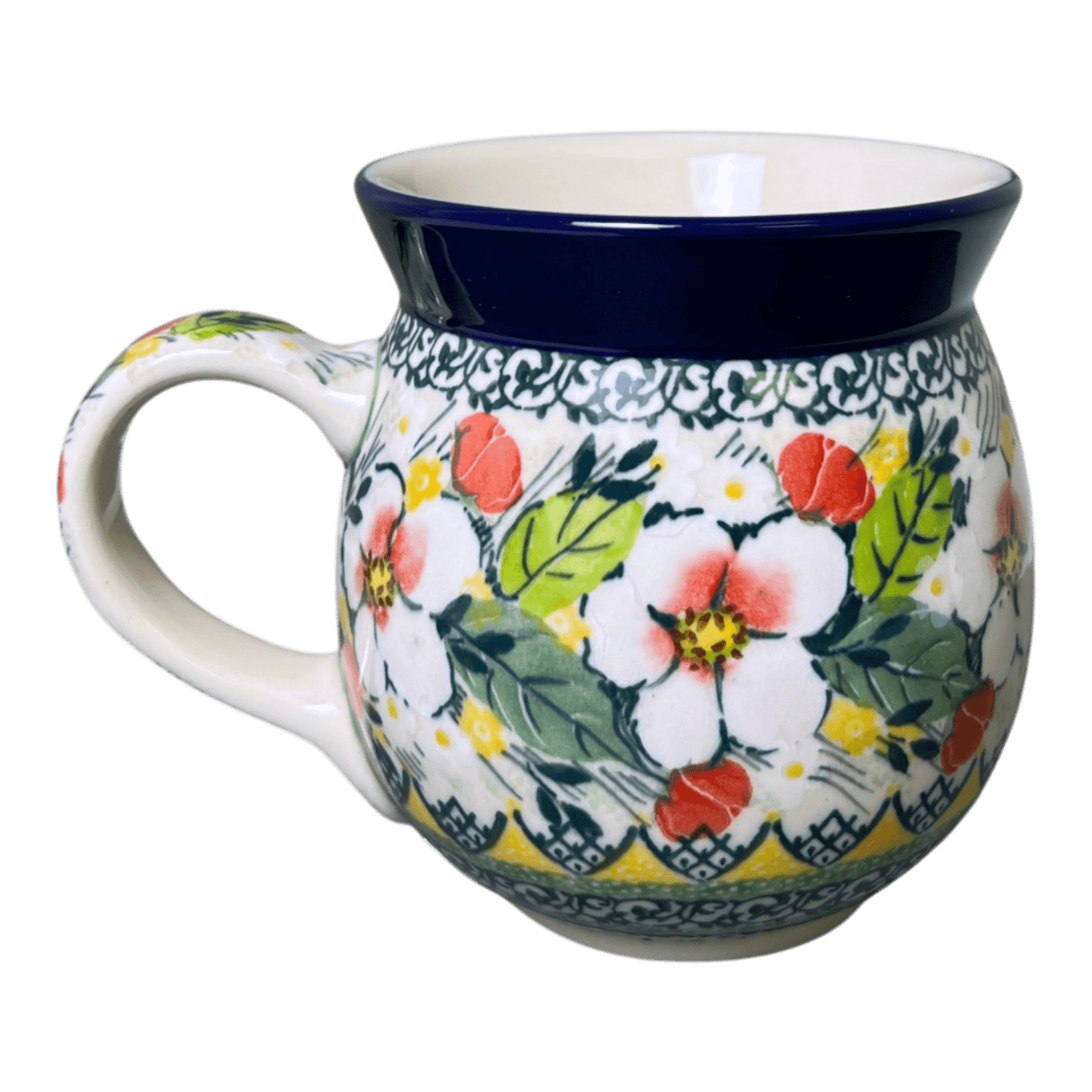 Mug, Belly Mug, 16 oz Large in "Camellias" by Ceramika Artystyczna | A073-U4812