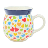 Mug, Belly Mug, 16 oz Large in "Rainbow Hearts" by Ceramika Artystyczna | A073-U4833