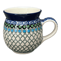 A picture of a Polish Pottery C.A. 16 oz. Belly Mug (Mediterranean Waves) | A073-U72 as shown at PolishPotteryOutlet.com/products/large-belly-mug-mediterranean-waves-a073-u72