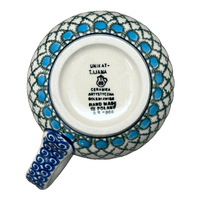 A picture of a Polish Pottery CA 16 oz. Belly Mug (Mediterranean Waves) | A073-U72 as shown at PolishPotteryOutlet.com/products/large-belly-mug-mediterranean-waves-a073-u72