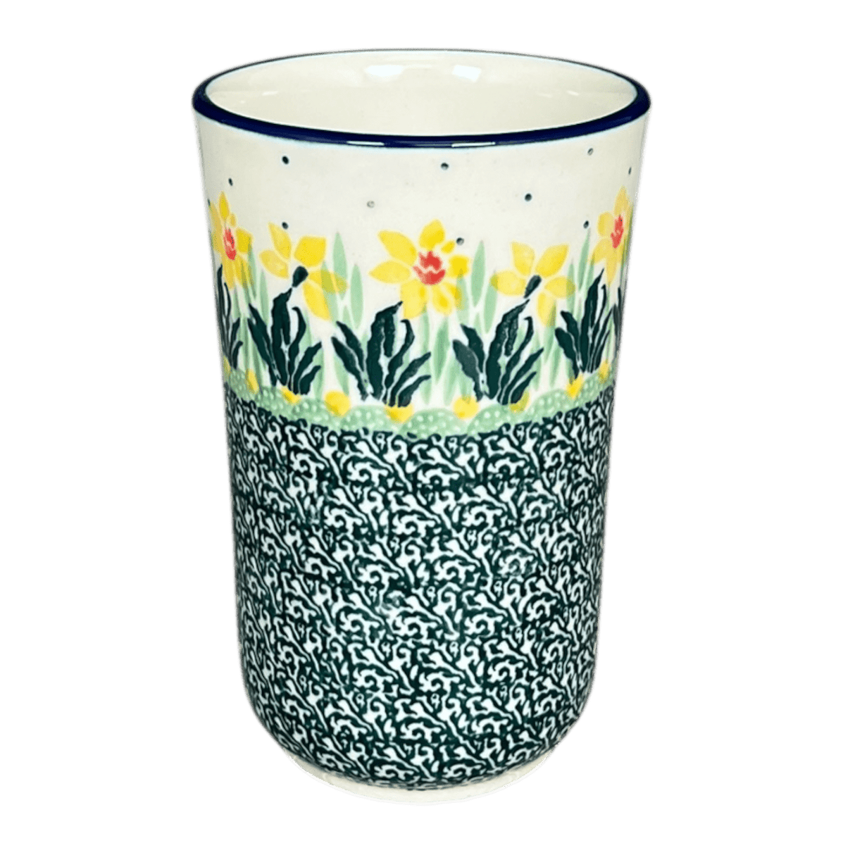 Tumbler, 12 oz in "Daffodils in Bloom" by Ceramika Artystyczna | A076-2122X