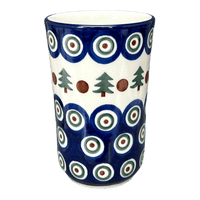 A picture of a Polish Pottery CA 12 oz. Tumbler (Peacock Pine) | A076-366X as shown at PolishPotteryOutlet.com/products/12-oz-tumbler-peacock-pine-a076-366x