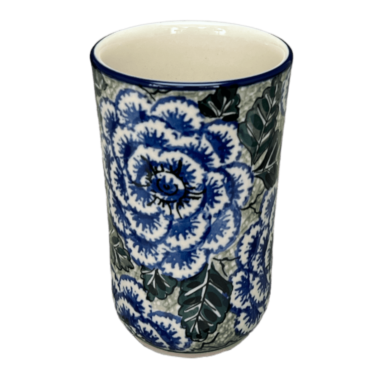 Tumbler, 12 oz in "Blue Dahlia" by Ceramika Artystyczna | A076-U1473