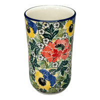 A picture of a Polish Pottery CA 12 oz. Tumbler (Tropical Love) | A076-U4705 as shown at PolishPotteryOutlet.com/products/12-oz-tumbler-tropical-love-a076-u4705