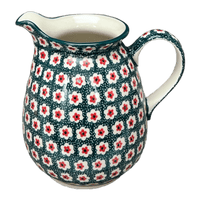 A picture of a Polish Pottery Pitcher, 32 oz in "Riot Daffodils" by Ceramika Artystyczna | A078-1174Q as shown at PolishPotteryOutlet.com/products/32-oz-pitcher-riot-daffodils-a078-1174q