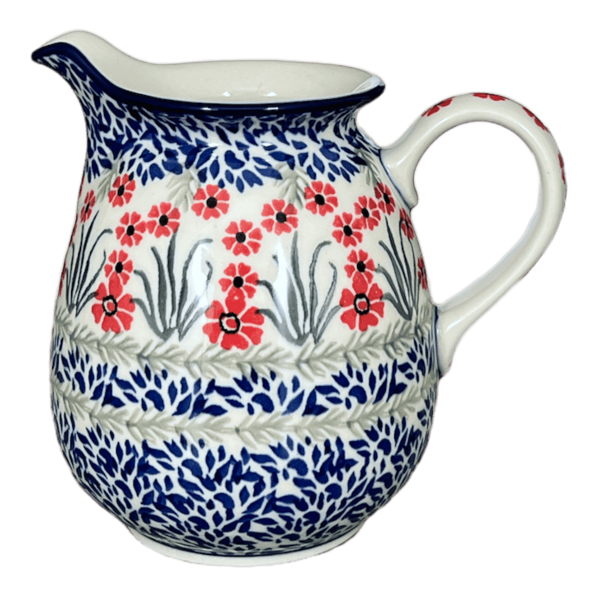 Pitcher, 32 oz in "Red Aster" by Ceramika Artystyczna | A078-1435X