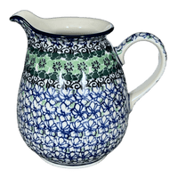 A picture of a Polish Pottery CA 32 oz. Pitcher (Ring of Green) | A078-1479X as shown at PolishPotteryOutlet.com/products/32-oz-pitcher-ring-of-green-a078-1479x