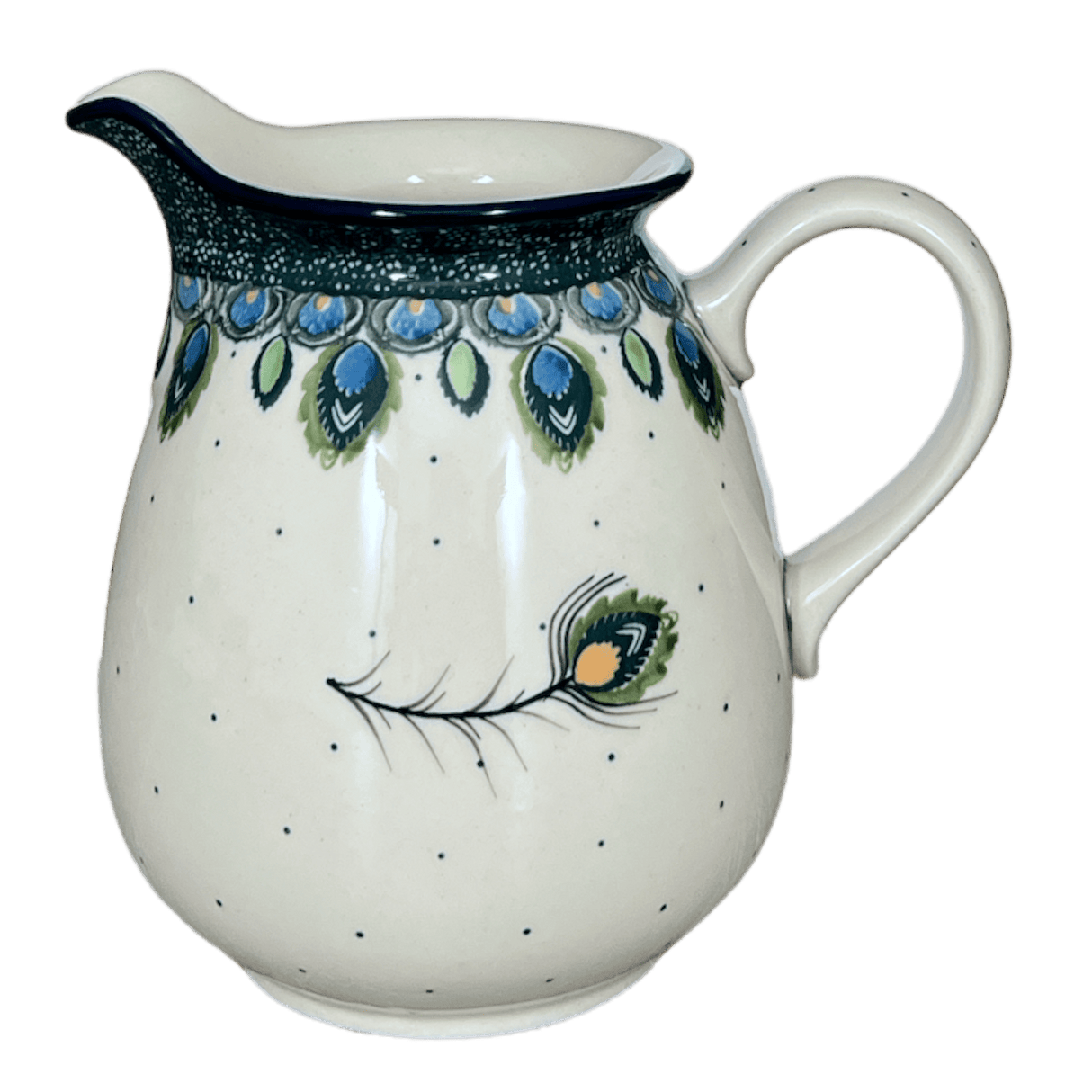 Pitcher, 32 oz in "Peacock Plume" by Ceramika Artystyczna | A078-2218X