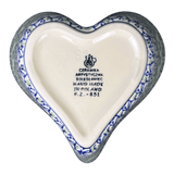 Bowl, Heart-Shaped, Deep, 6" in "Ring of Green" by Ceramika Artystyczna | A081-1479x