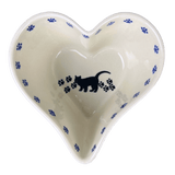 Bowl, Heart-Shaped, Deep, 6" in "Cat Tracks" by Ceramika Artystyczna | A081-1771